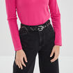 Ceinture &agrave; clous et oeillets noir femme