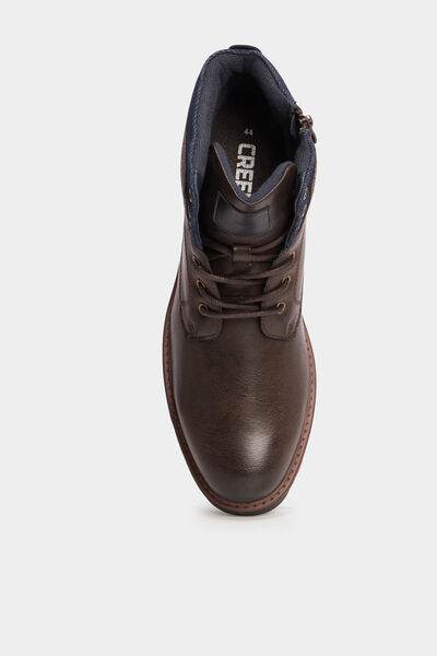 Bottines zipp&eacute;es et crant&eacute;es marron homme