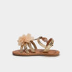 Sandales avec d&eacute;tails froufrous jaune or fille