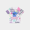T-shirt manches courtes coton Stitch multicolore fille