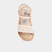 Sandales avec perles en cuir Creeks rose fille