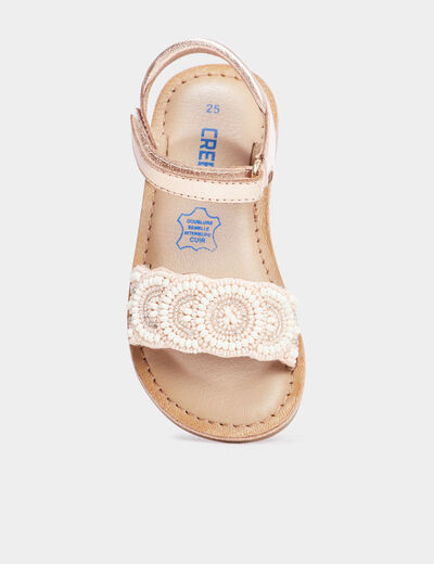 Sandales avec perles en cuir Creeks rose fille