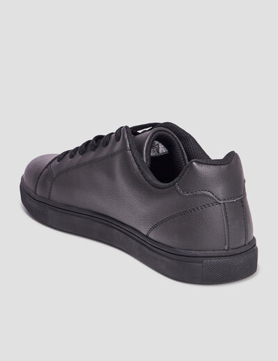 Tennis basses à lacets noir homme