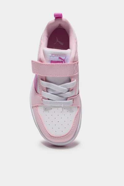 Tennis scratchs &agrave; lacets Puma Rebound V6 rose clair fille