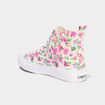 Tennis montantes en toile rose femme