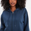 Sweat zippé à capuche bleu marine femme