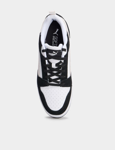 Tennis basses à lacets en cuir Puma noir homme