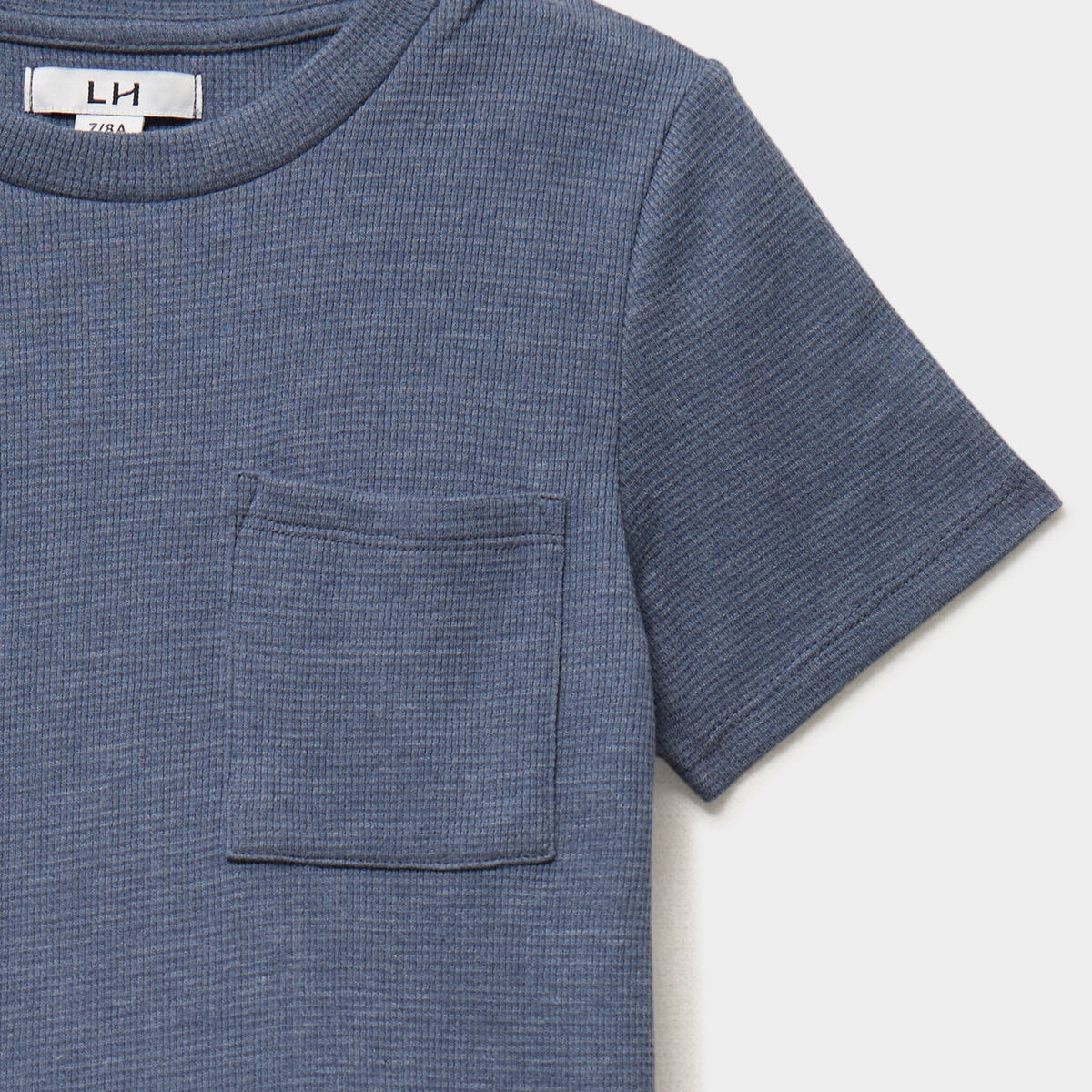 Ensemble pyjama short et t-shirt textur&eacute; bleu gris gar&ccedil;on
