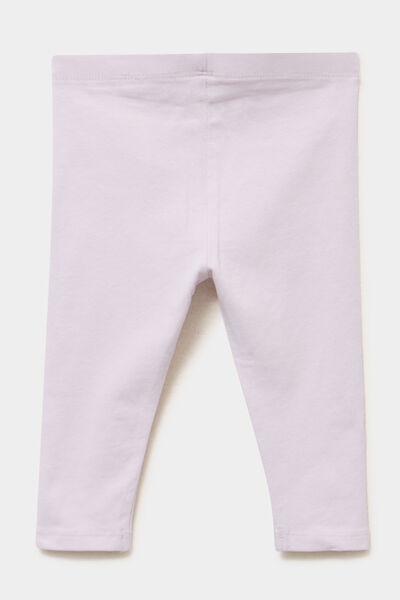 Legging uni en coton parme b&eacute;b&eacute; fille