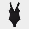 Maillot de bain une pi&egrave;ce volants noir femme