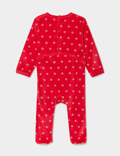 Dors-bien No&euml;l manches longues boutonn&eacute; rouge b&eacute;b&eacute;