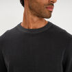 Pull col rond manches longues gris fonc&eacute; homme