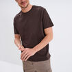 T-shirt en coton manches courtes marron foncé homme