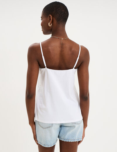 D&eacute;bardeur avec broderie anglaise coton blanc femme