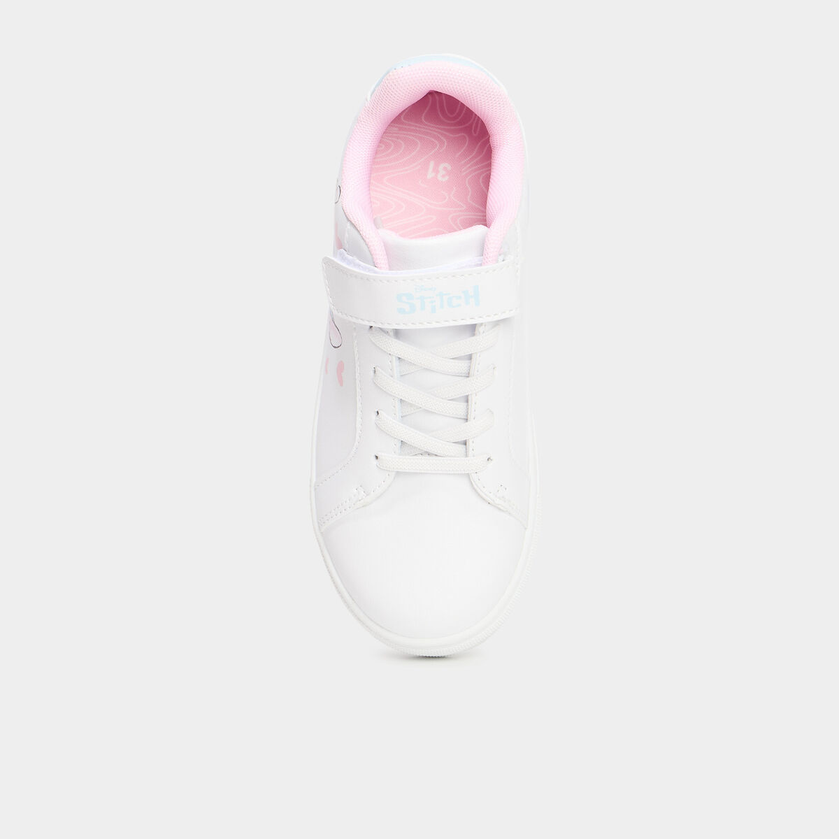Tennis basses &agrave; scratchs Stitch blanc fille