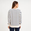 Sweat marini&egrave;re molleton manches longues ecru femme