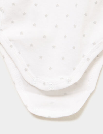 Lot 3 bodies crois&eacute;s manches longues blanc b&eacute;b&eacute;