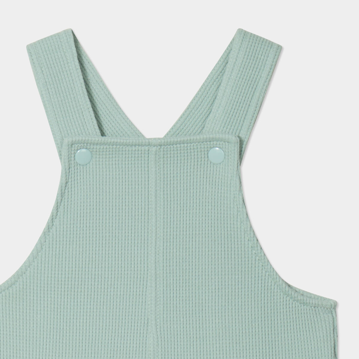 Ensemble salopette maille et bob coton vert clair b&eacute;b&eacute;