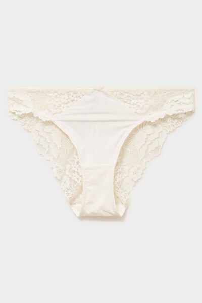 Culotte avec dentelle blanc femme
