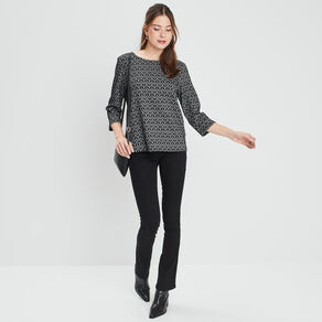 t shirt manches 34 noir femme T-shirt manches 3/4 noir femme