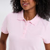 Polo piqu&eacute; ajust&eacute; manches courtes coton rose femme