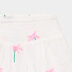 Short brod&eacute; taille smock&eacute;e gaze de coton ecru fille