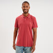 Polo piqu&eacute; coton manches courtes rose framboise homme