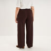 Pantalon large taille haute marron fonc&eacute; femme grande taille