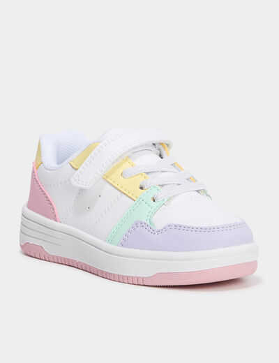 Tennis basses à scratchs multicolore fille