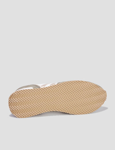 Baskets bi-mati&egrave;re &agrave; lacets Creeks vert kaki femme