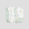 Lot 5 paires chaussettes invisibles vert pastel femme