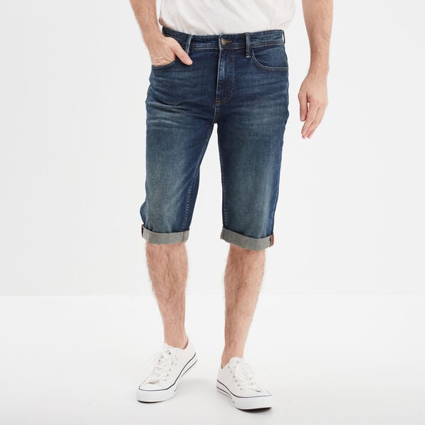 bermuda regular en jean denim dirty homme Bermuda regular en jean denim dirty homme