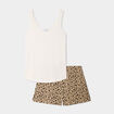 Ensemble pyjama short et débardeur coton beige femme
