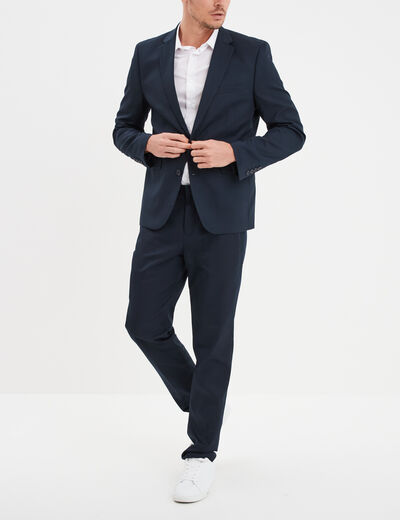 Veste de costume droite ajust&eacute;e bleu marine homme