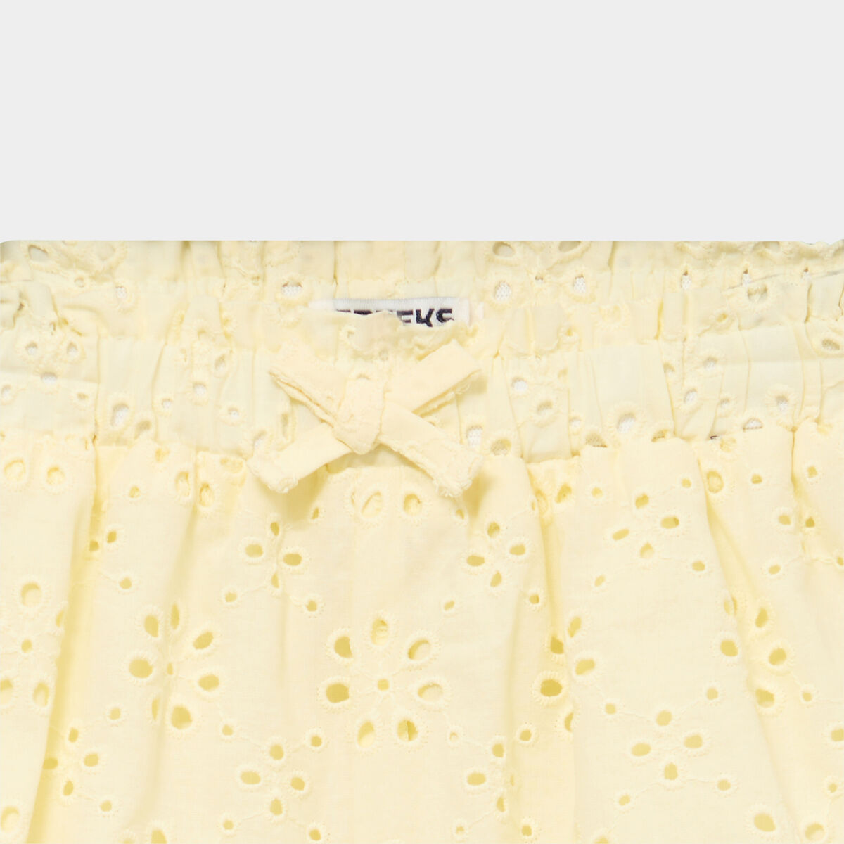 Short broderie anglaise coton jaune clair b&eacute;b&eacute; fille