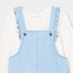 Ensemble 3 pi&egrave;ces robe chasuble en jean denim double stone b&eacute;b&eacute; fille