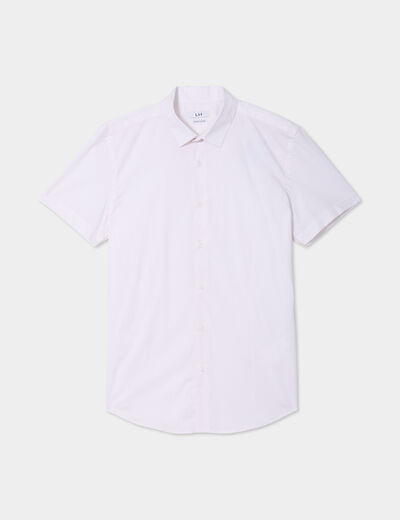 Chemise manches courtes coton rose pastel homme