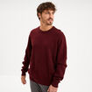 Pull col rond manches longues violet fonc&eacute; homme