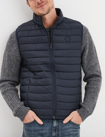 Doudoune sans manches l&eacute;g&egrave;re d&eacute;perlante bleu marine homme
