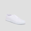 Tennis en toile à lacets blanc femme
