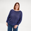 Pull manches longues col rond bleu marine femme grande taille