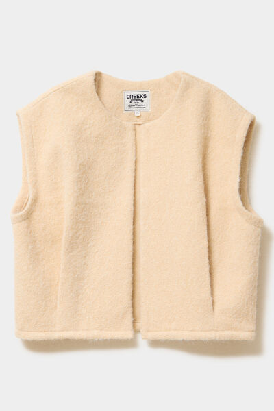 Veste sans manches sable femme