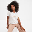 T-shirt brodé manches courtes coton blanc femme