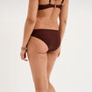 Bas de maillot de bain effet torsad&eacute; marron femme