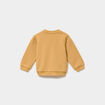 Sweat molletonn&eacute; &eacute;paule boutonn&eacute;e jaune moutarde b&eacute;b&eacute; gar&ccedil;on
