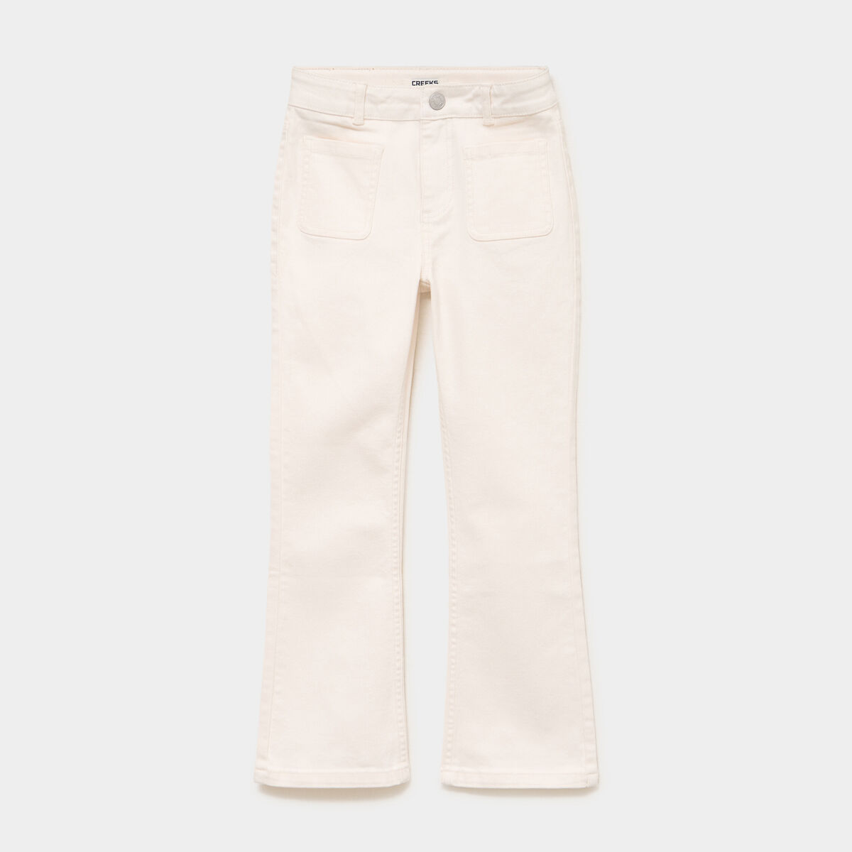 Pantalon bootcut twill 4 poches creme fille