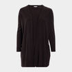 Gilet mi-long avec col en V noir femme grande taille