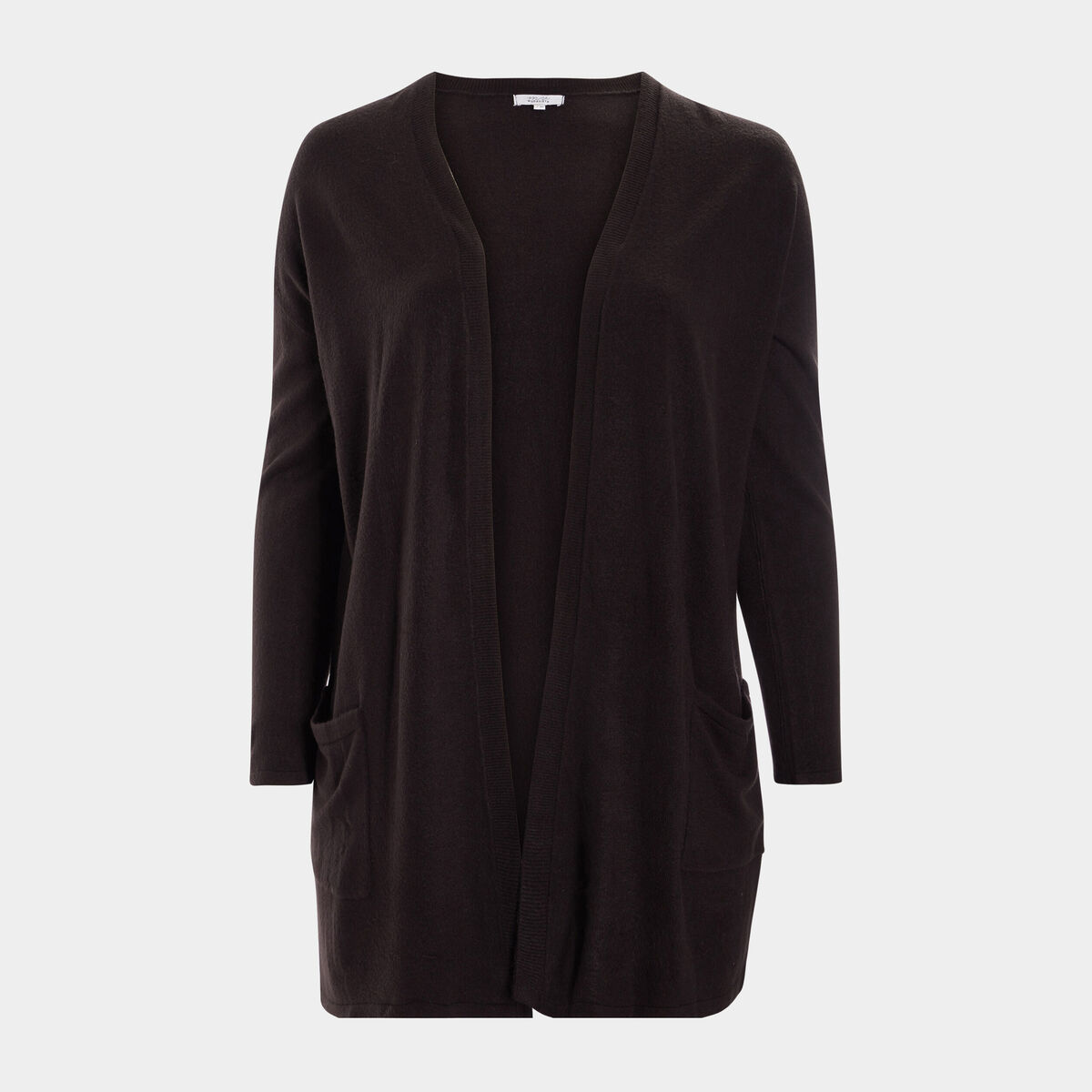 Gilet mi-long avec col en V noir femme grande taille