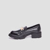 Mocassins à talons et détails chaînes noir femme