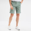 Bermuda short chino droit coton stretch vert homme